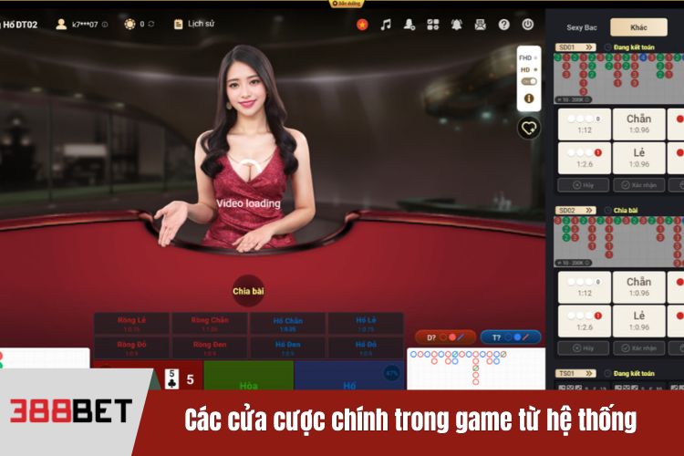 Các cửa cược chính trong game từ hệ thống