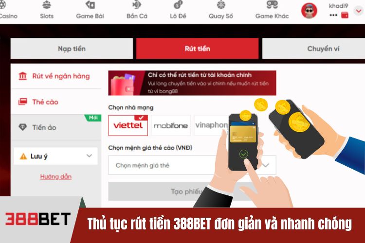 Giới thiệu thủ tục rút tiền 388BET đơn giản và nhanh chóng