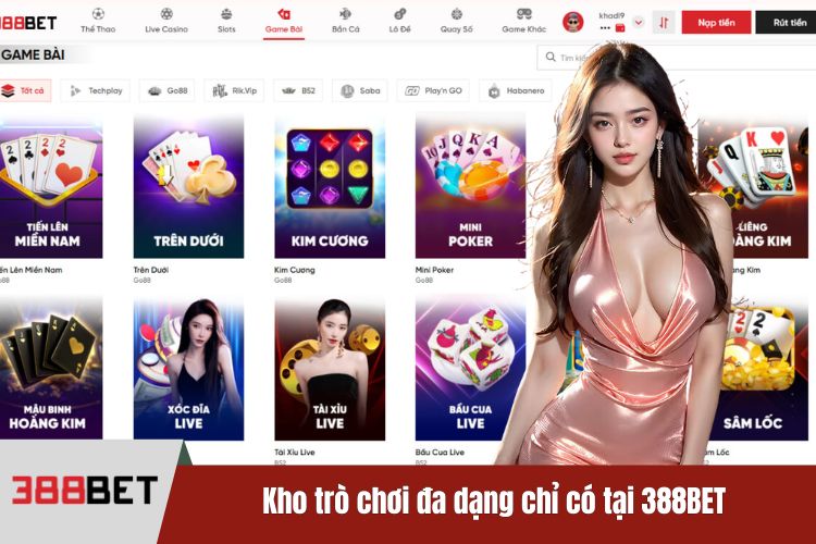 Kho trò chơi đa dạng chỉ có tại 388BET