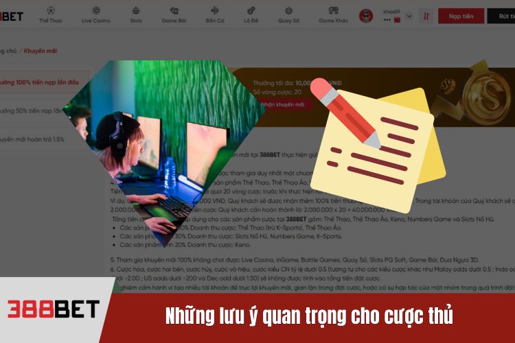 Những lưu ý quan trọng cho cược thủ